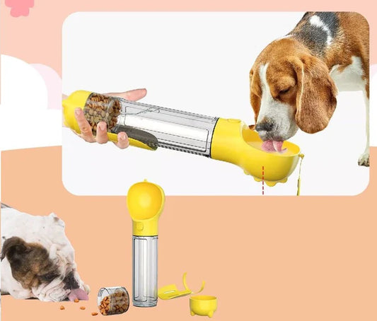 BOTELLA PORTATIL PARA MASCOTAS 4 EN 1