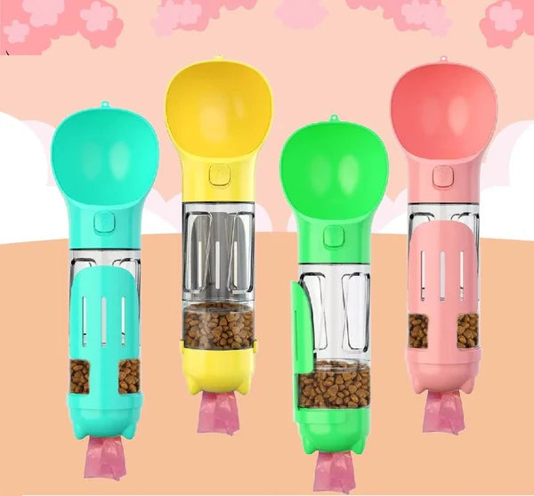 BOTELLA PORTATIL PARA MASCOTAS 4 EN 1
