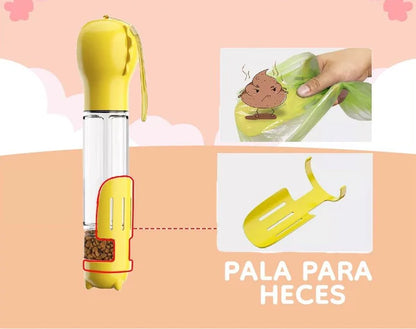 BOTELLA PORTATIL PARA MASCOTAS 4 EN 1