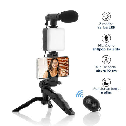 KIT TRIPODE CON MICROFONO