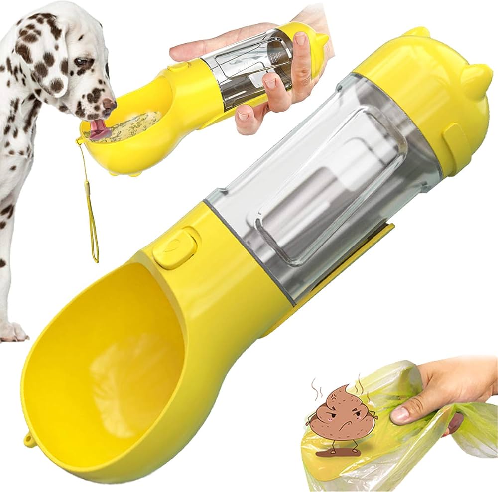 BOTELLA PORTATIL PARA MASCOTAS 4 EN 1