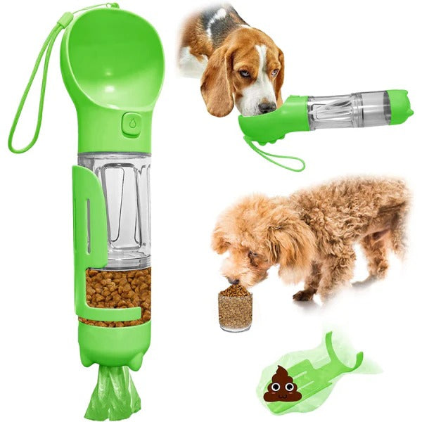 BOTELLA PORTATIL PARA MASCOTAS 4 EN 1